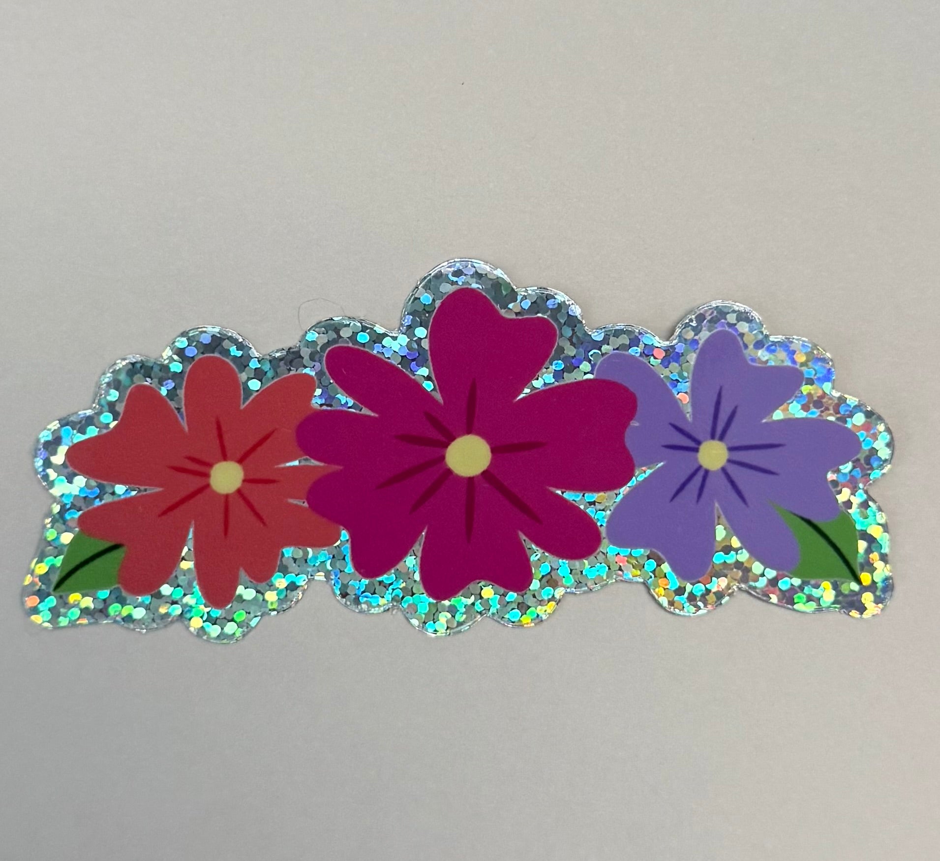 Glitter Flower Trio Sticker
